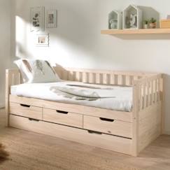 Chambre et rangement-Chambre-Lit tiroirs et lit gigogne pin massif naturel 90x200 Axel