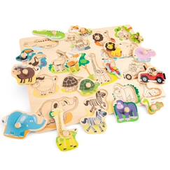 Jouet-Jeux éducatifs-New Classic Toys - Grand puzzle Safari 16 pcs