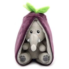 Jouet-Les Déglingos - Peluche Flipetz Eléphant Aubergine - GLOBE TROTOYS