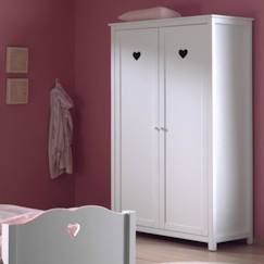 -Armoire 2 portes pin et imitation bois hauteur 191cm Iris