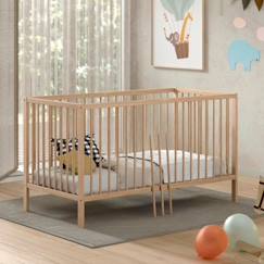 Chambre et rangement-Lit bébé évolutif en hêtre massif 70x140 Paola