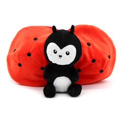 -Peluche - Les Déglingos - Flipetz Coccinelle Tomate - 2 en 1 - Rouge - 18x10x17 cm