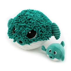 Jouet-Les Déglingos - Peluche Ptipotos Poisson globe et son bébé vert - GLOBE TROTOYS