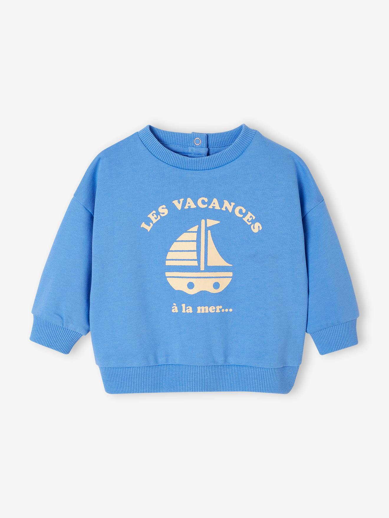 Sweat col rond Basics bébé bleu