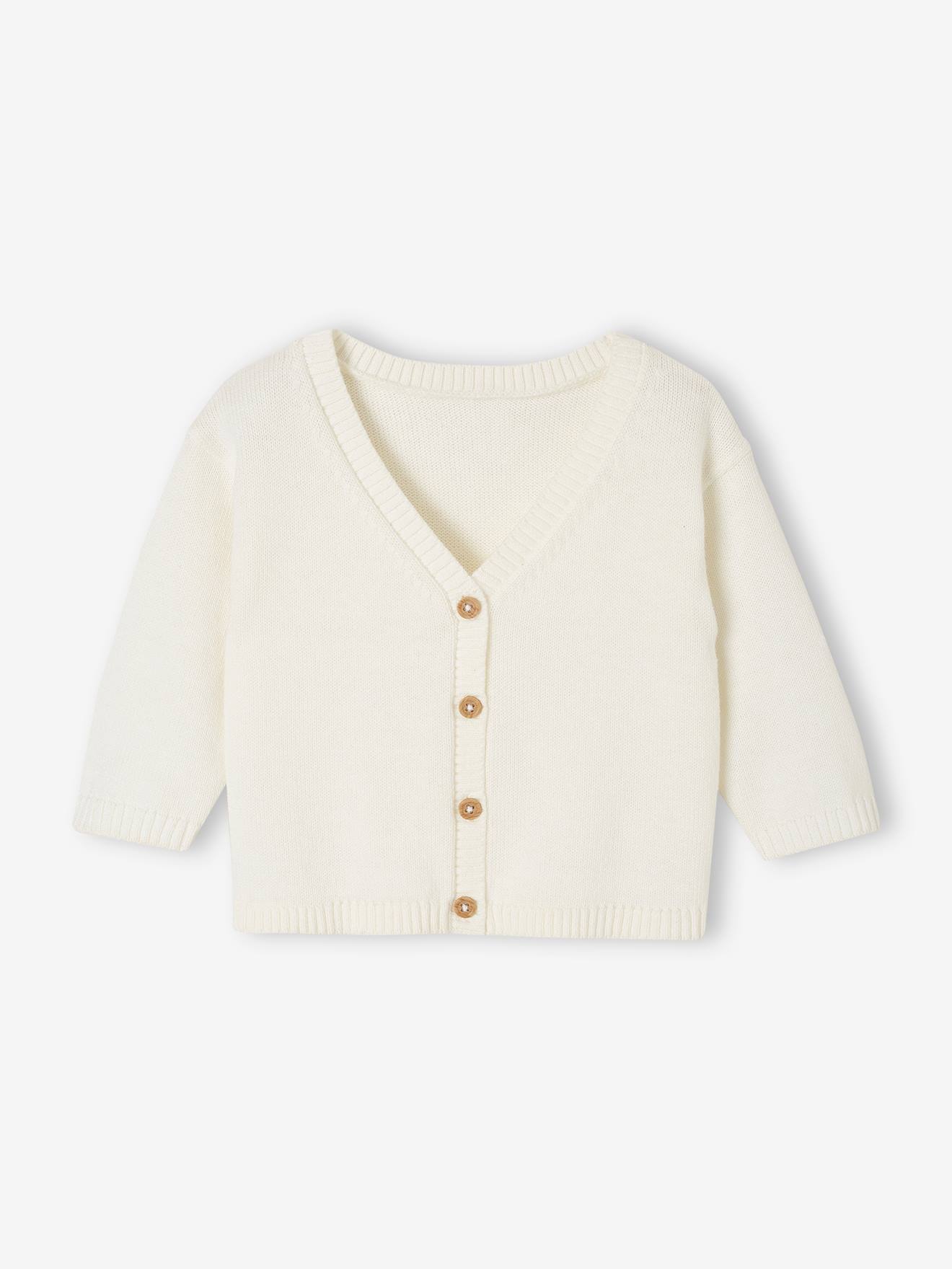 Cardigan garçon en maille fine blanc