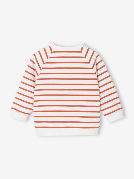 Sweat bébé en molleton rayé bleu+rayé vert+tomette+vert sapin 11 - vertbaudet enfant 