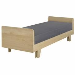 Chambre et rangement-Pack lit extensible avec matelas 80x200 cm Nando bois - AKITEN RETAIL