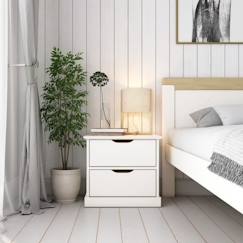 Chambre et rangement-Chevet effet bois blanc Leopold