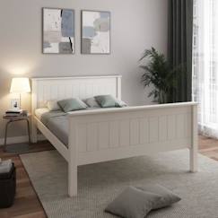 Chambre et rangement-Lit en pin blanc 140x190 Arthur