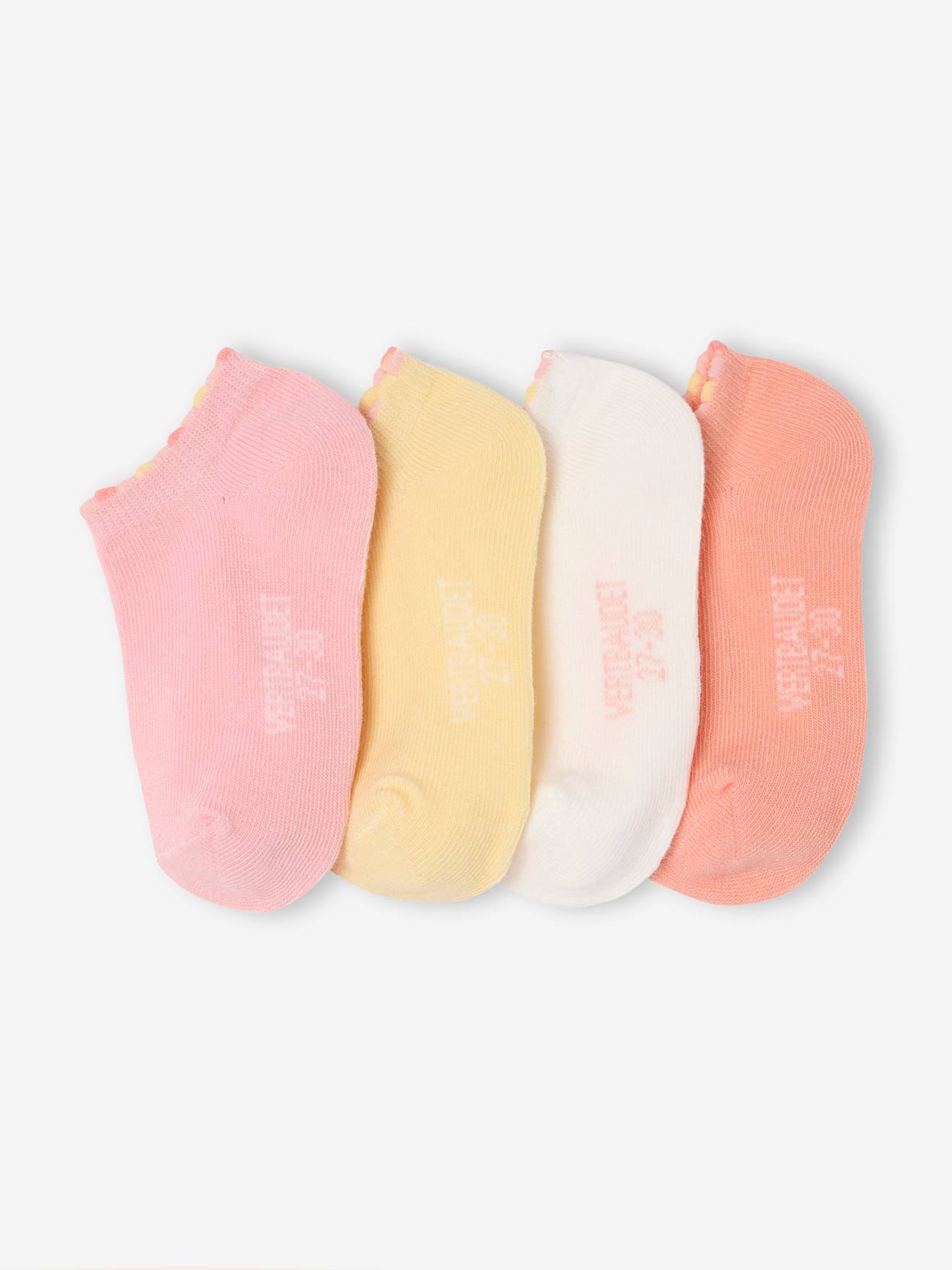 Lot de 4 paires de socquettes fille Basics assorties