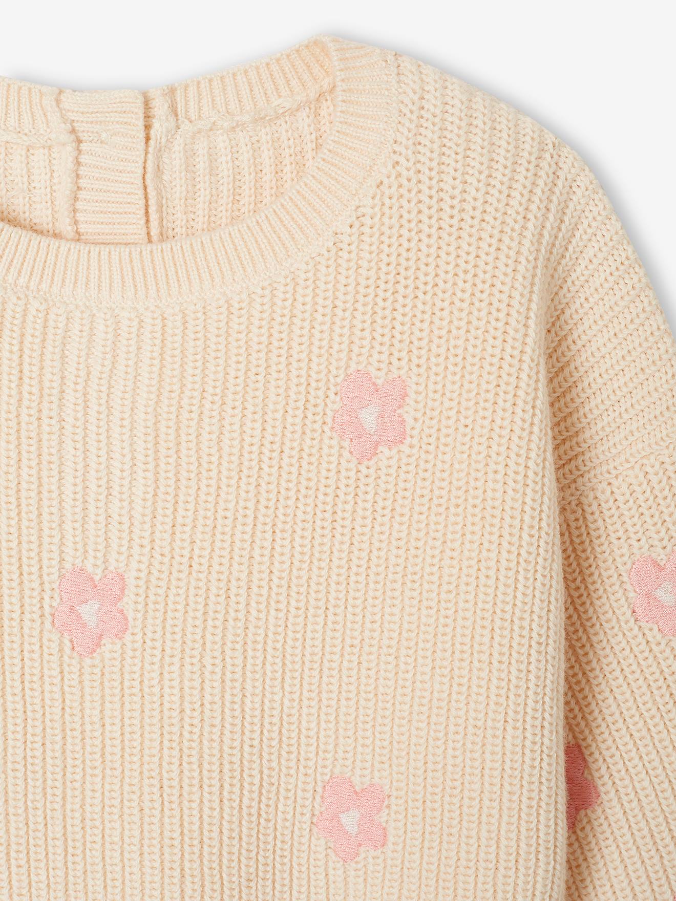 Pull bébé brodé vanille (Vertbaudet) - Image 2