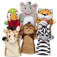 -Marionnettes à main animaux sauvages - MELISSA & DOUG - Peluche douce - Pour enfants de 2 ans et plus