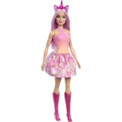 Jouet-Barbie-Poupées Licorne avec cheveux fantaisie et tenues effet dégradé HRR13