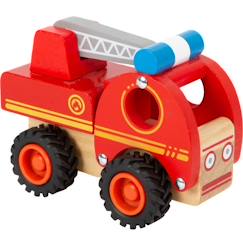 -Camion de pompier en bois SMALL FOOT à construire avec échelle amovible pour enfant mixte