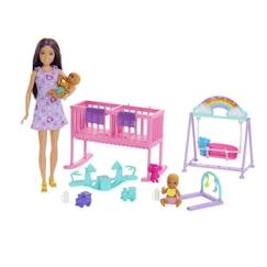 Jouet-Poupons et poupées-Barbie-La Chambre des Jumeaux-Coffret Skipper, bébés et accessoires HXM99