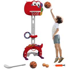 Jouet-Panier de basket-ball pour enfants - AIYAPLAY - hauteur réglable - 5 en 1 - lancer de balles, golf, football jeu de lasso - 3-6 ans