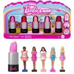 Jouet-BARBIE Coffret Mini BarbieLand 6 rouge à lèvres avec mini poupées - JBD26