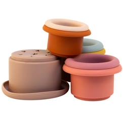 -Jouet de Bain - MAGNI - Gobelets à empiler - 7 pièces - Silicone sans BPA - Coloré