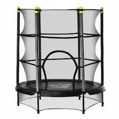 Jouet-Trampoline enfant Ø 1,40 × 1,60H m filet de sécurité porte zipée couvre-ressorts 6 poteaux rembourrés inclus noir