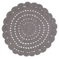 Linge de maison et décoration-Décoration-Tapis-Tapis rond Alma Gris - 120 cm - NATTIOT - Coton