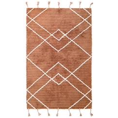 -Tapis enfant Lässa tissé main coton Caramel Marron 100x150 - Nattiot