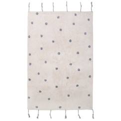 -Tapis enfant - Nattiot - Nümi - Coton naturel - 100x150 cm - Gris avec pois