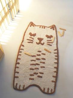 -Tapis Coton Chat Little Charlie par Nattiot - Multicolore - 65 x 120 cm