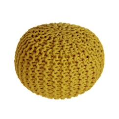 Puériculture-Pouf enfant Coton effet maille tricot Lili jaune - Nattiot