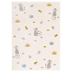 -Tapis enfant Little Wild Monkey tissé main polypropylène miel 120x170 - Nattiot