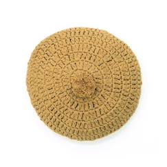 -Coussin rond crochet LENKA MOUTARDE - Nattiot