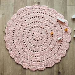 -Tapis Coton Alma Nude par Nattiot - Ø 120 cm - Rose