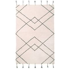 -Tapis enfant Viktor tissé main coton naturel / chocolat 100x150 - Nattiot