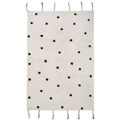 Linge de maison et décoration-Tapis enfant Nümi tissé main coton naturel / noir 100x150 - Nattiot