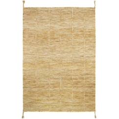 -Tapis Coton Lhena Jaune Brun par Nattiot - 100 x 140 cm - Jaune