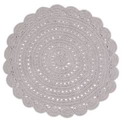 Linge de maison et décoration-Décoration-Tapis-Tapis rond Alma Lin grisé - 120 cm - NATTIOT - Coton