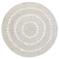 -Tapis enfant Bibek tissé main en coton / laine naturel Ø110 - Nattiot