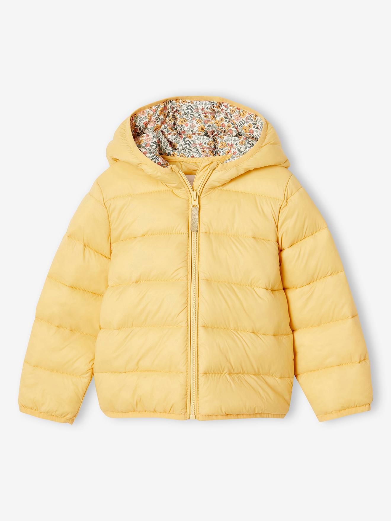 Doudoune légère à capuche fille jaune d'or