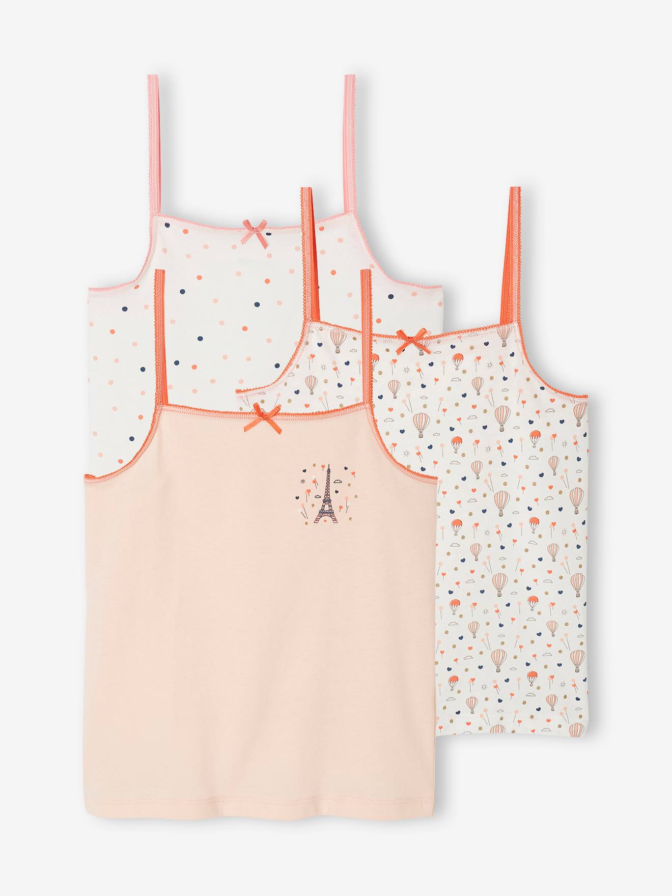 Lot de 3 débardeurs fantaisie Fille rose pâle