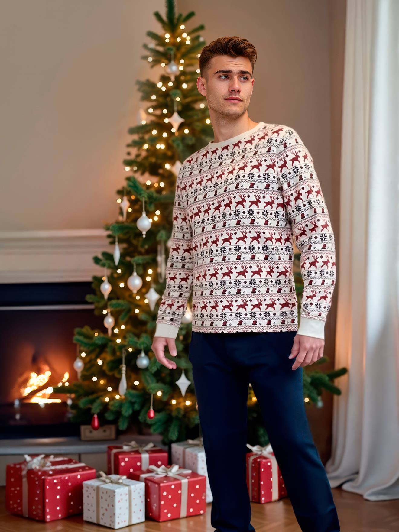Pyjama de Noël homme collection capsule ENVIE DE FRAISE rouge