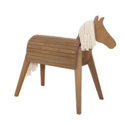 Jouet-ROBA Cheval d'Extérieur en Bois Massif pour Enfant - sans Bascule - Grand Cheval de Jardin pour Enfant - Teck