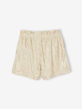 Short En Velours Côtelé Vertbaudet Pour Fille - Poches à Rabat Festonné - Ceinture Ajustable - 100% Coton