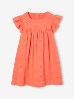 -Robe cérémonie en broderie anglaise fille gaze de coton