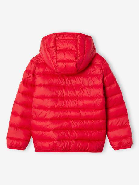 Doudoune garçon légère à capuche bleu moyen+marine+noir+noisette+noix de pécan+olive+rouge+vert émeraude 27 - vertbaudet enfant 