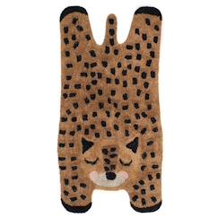 -Tapis enfant guépard LITTLE CHEETAH - 65 x 125 cm - Coton - Oeko Tex - Nattiot