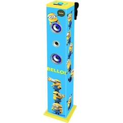 Jouet-Puissante Enceinte Lumineuse Bluetooth® format tour avec micro et fonction changement de voix Les Minions