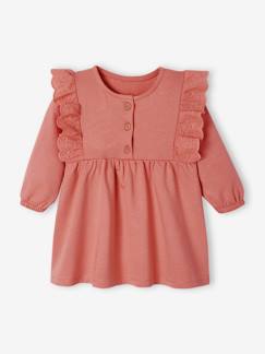 -Robe en molleton bébé volant en broderie anglaise