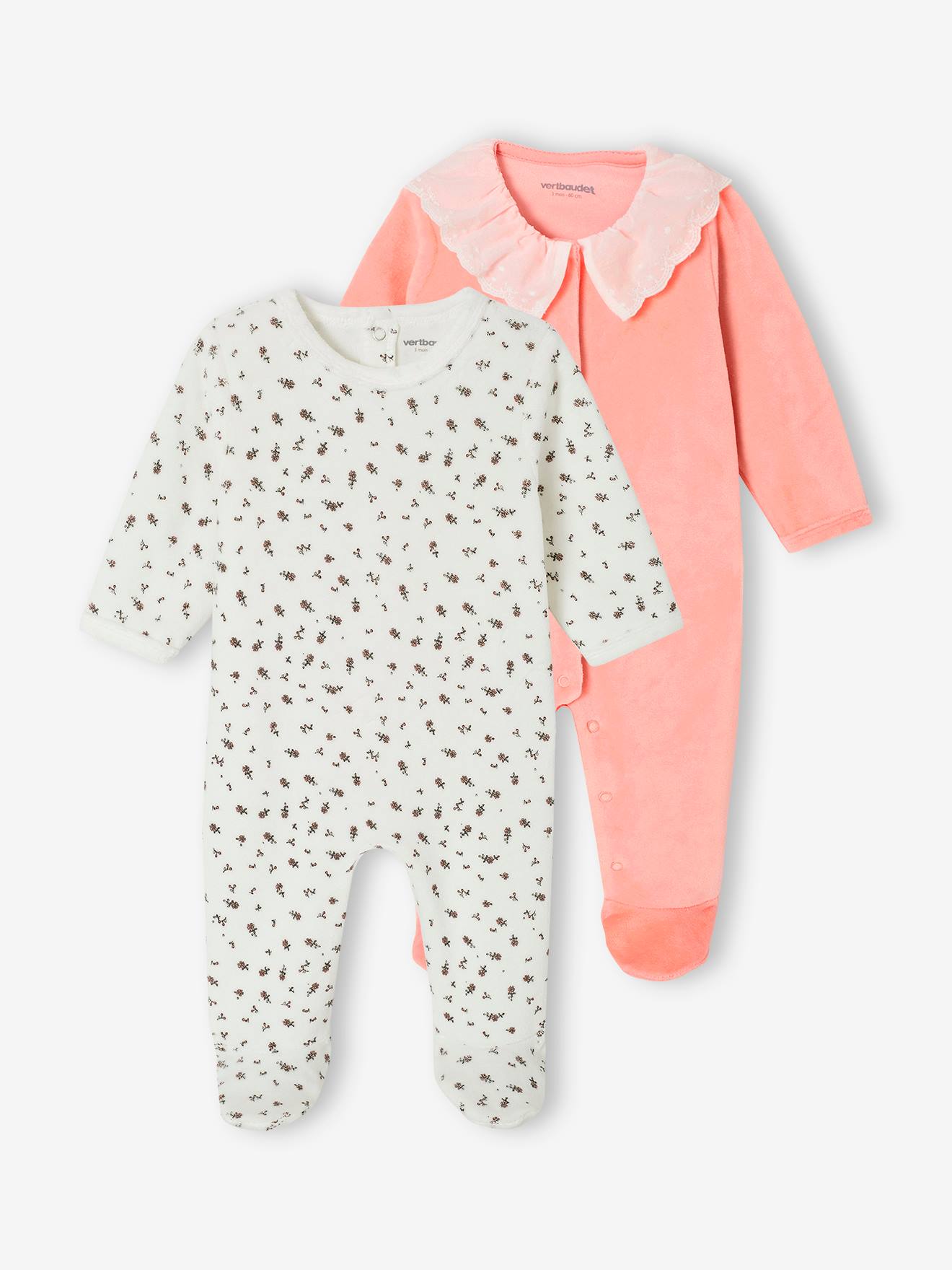 Lot de 2 dors-bien en velours pêche