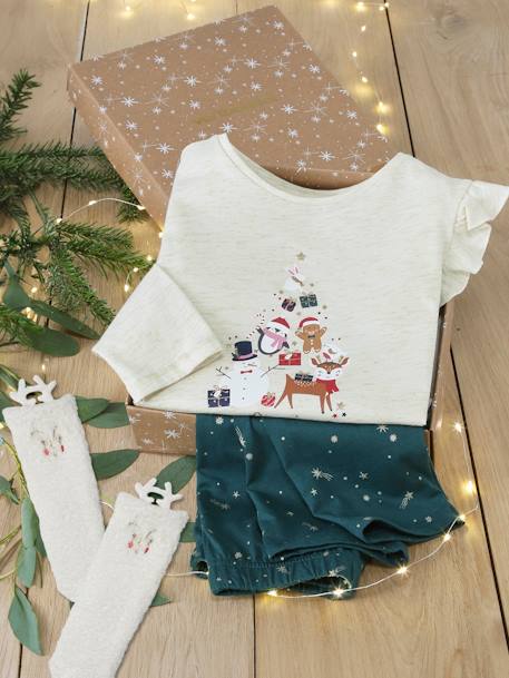 Fille-Coffret Noël pyjama + chaussettes