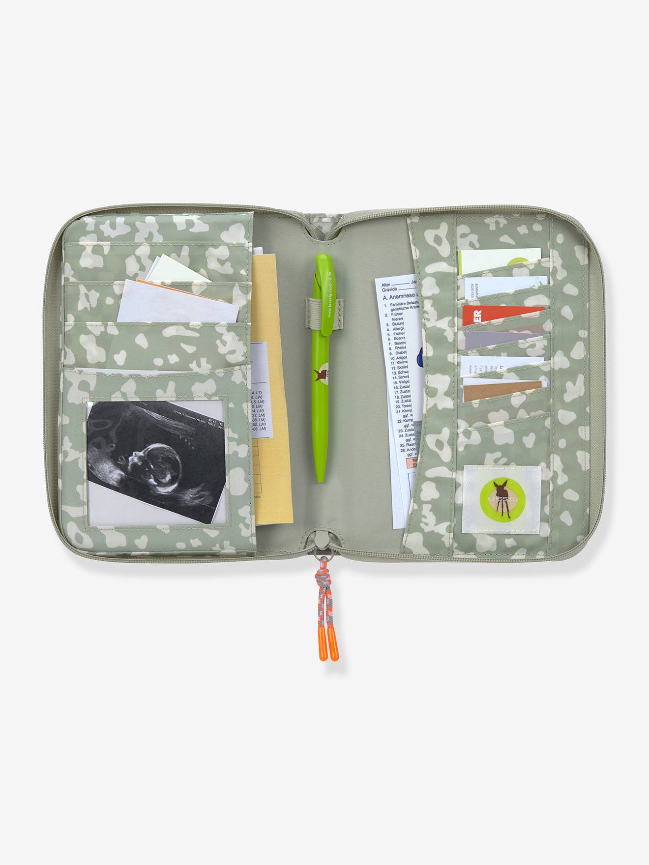 Pochette carnet de santé LÄSSIG vert d'eau