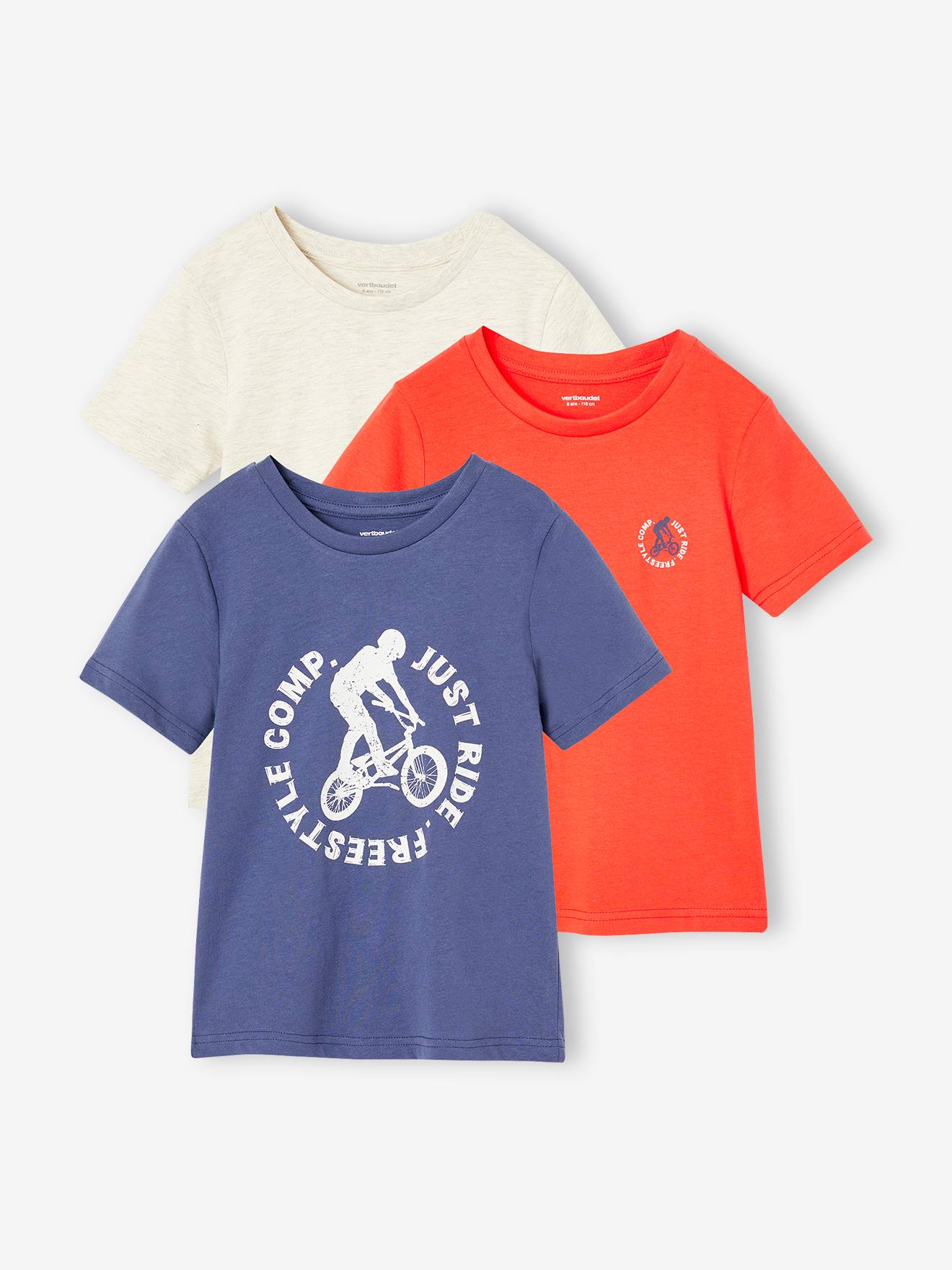 Lot de 3 t-shirts garçon manches courtes encre